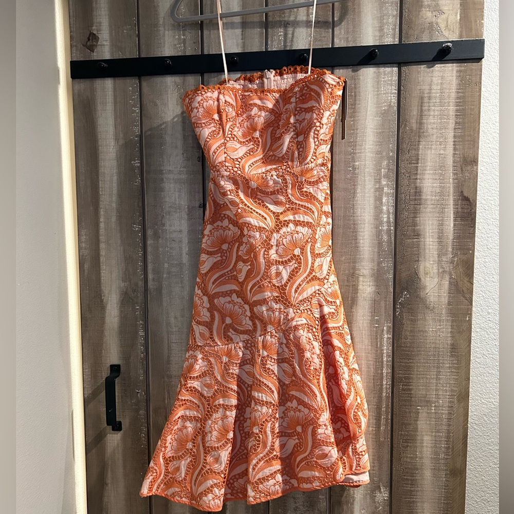 NWT By Anthropologie Strapless A-Line
Ruffle-Hem Dress, 8P - Picture 8 of 13